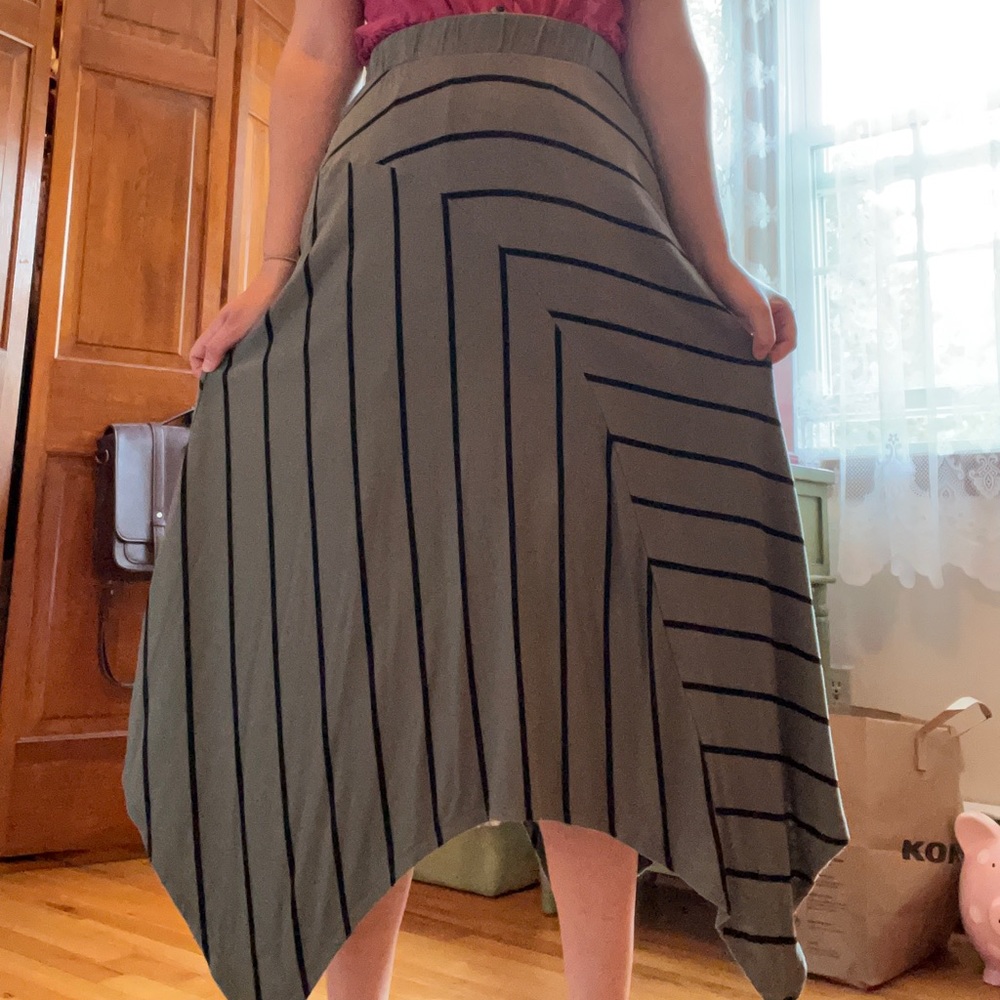 🧚🏻Long Green and Black Stripe Fairy Skirt✨